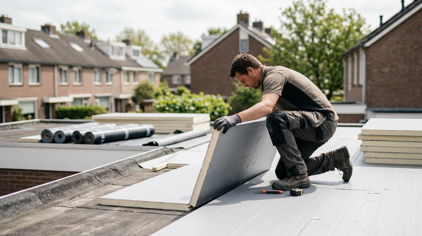 Plat dak isoleren kosten: zo kiest u slim de juiste opbouw