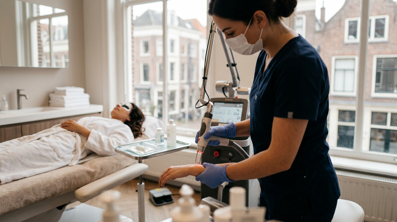 Een specialist voert een veilige laserontharing behandeling uit bij Laser Mooi Utrecht voor een glad resultaat.